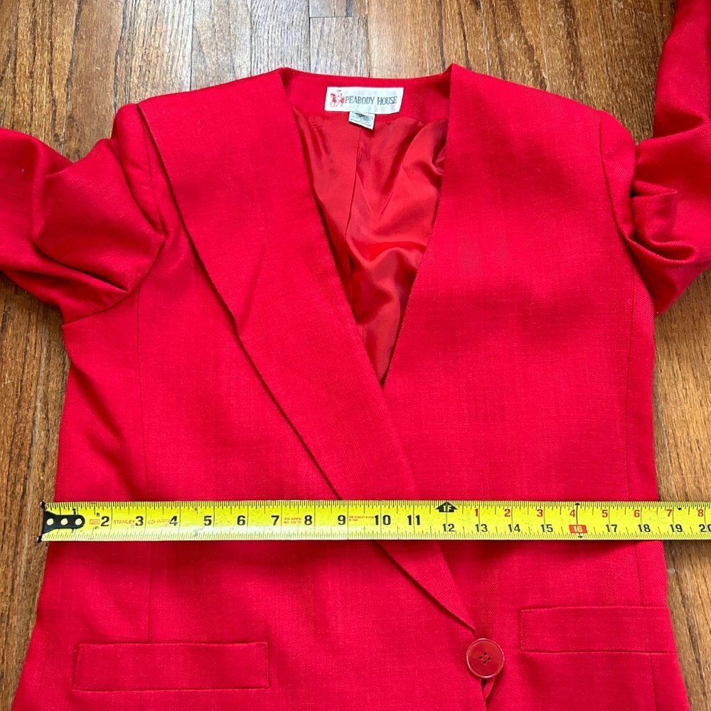 Vintage Peabody House Women Blazer Size Medium Red Professional Work Suit Jacket - Picture 7 of 12